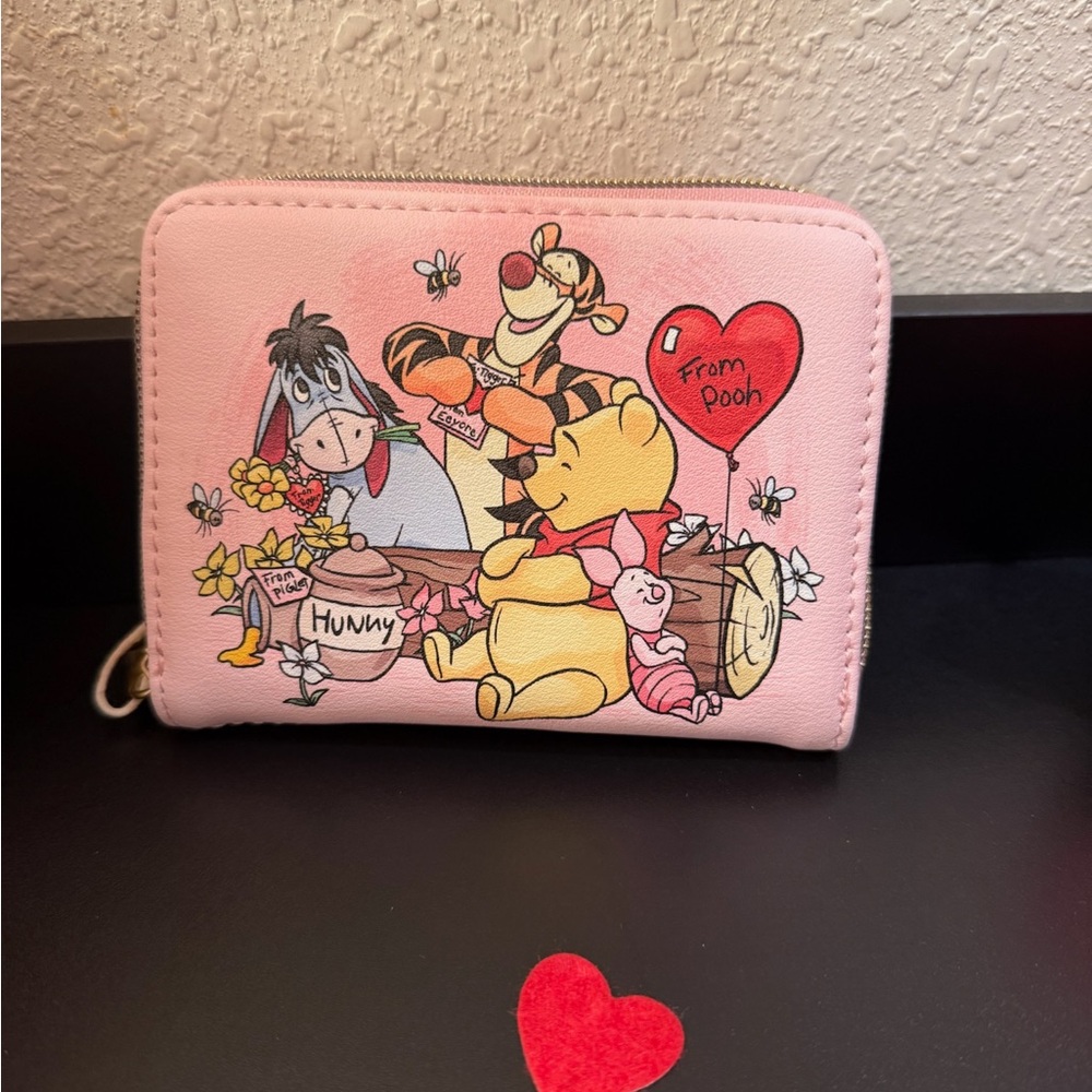 Loungefly Disney Winnie the Pooh Valentine’s Day Hearts Backpack and wallet. - Picture 7 of 8